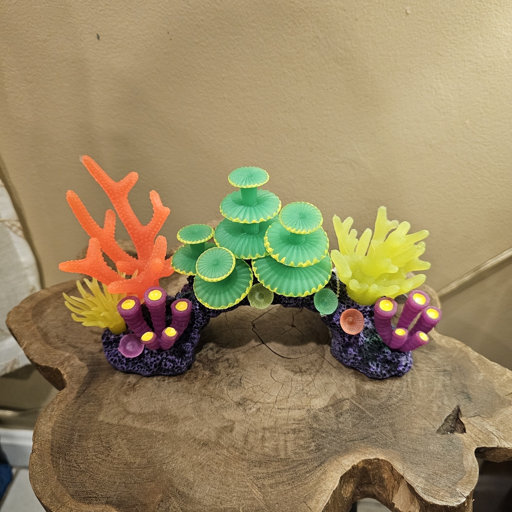 Top Fin Glow Sea Anemone Cave Aquarium Ornament
